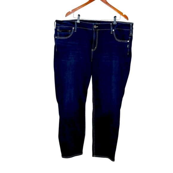 Silver Jeans Womens Size 22W Plus Elyse Straight Dark Wash Jean 29quot Inseam - Picture 1 of 12